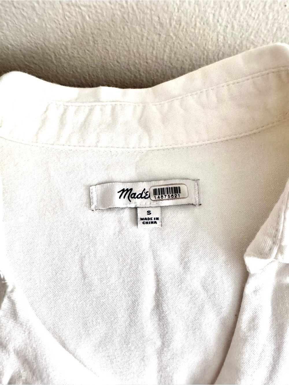 Madewell White Cotton Popover S/S Shirt - Picture 6 of 8